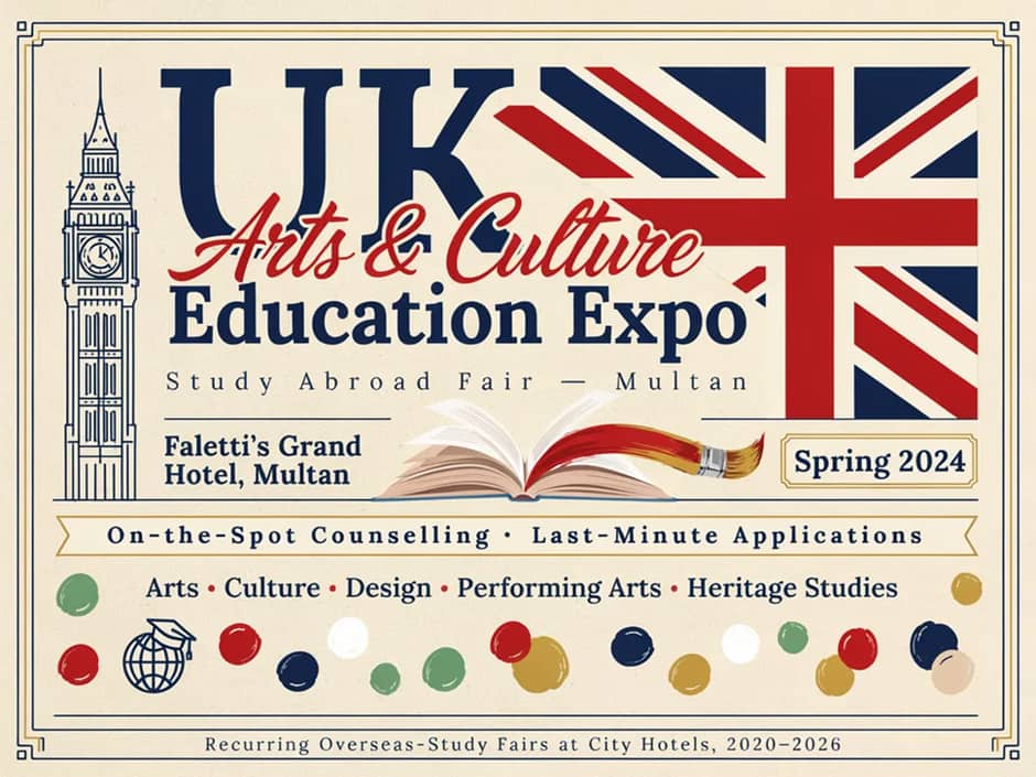 UK Art and Culture Exhibition EXPO - study abroad fair poster