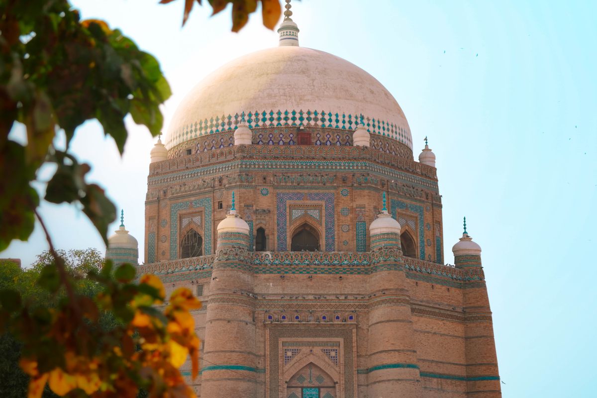 A tiled shrine dome in Multan