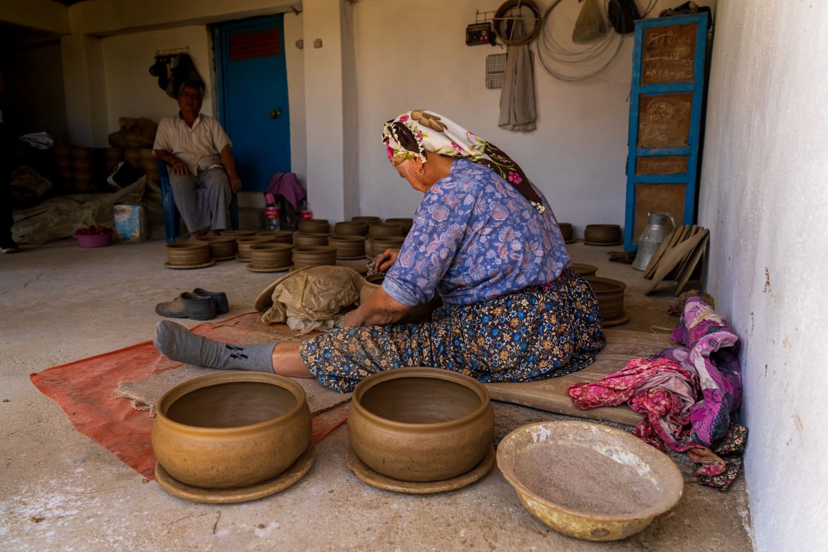 At the potter's workshop
